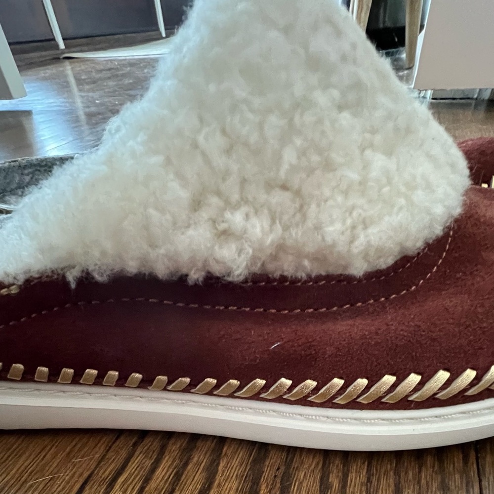 Cole Haan Grand Genuine Shearling Brown and Cream Slides Size 8.5 - Picture 7 of 10